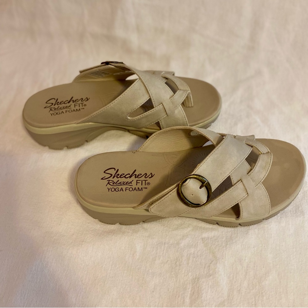 Skechers Easy Going Adjustable Sandals Natural Women’s Size 6